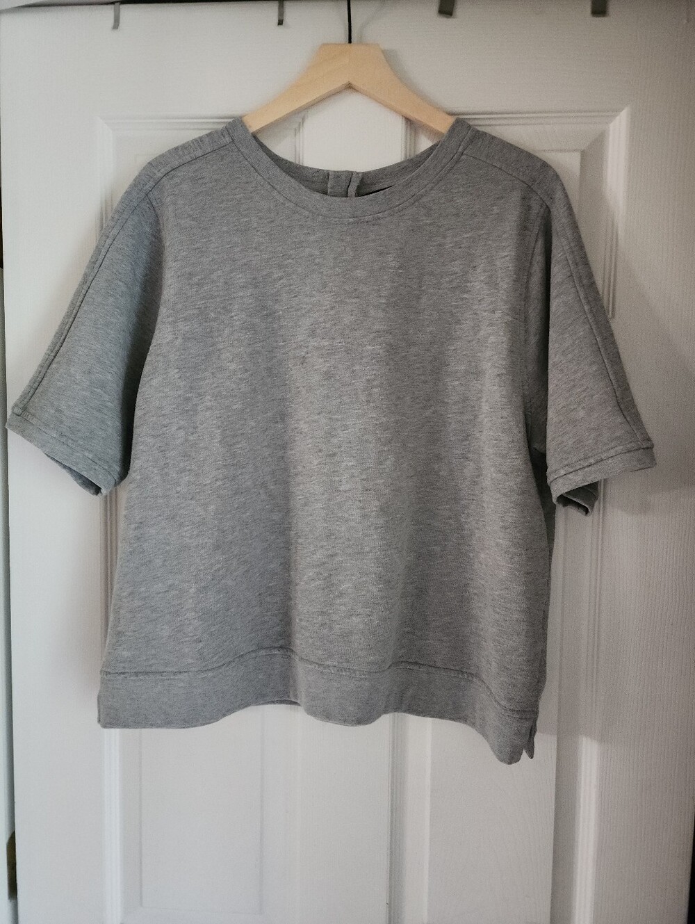 Banana Republic Gray Fleece Crewneck Sweatshirt With Back Zipper 2015